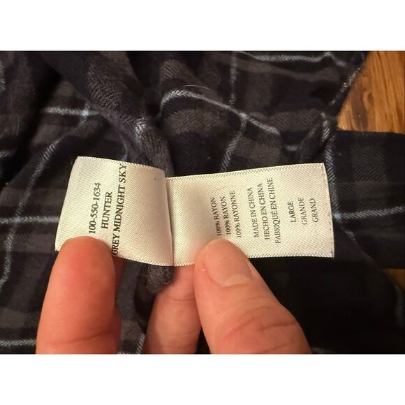 Rails Hunter Grey Midnight Sky Plaid Flannel Long Sleeve Button Up Shirt Large - Picture 6 of 6